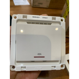 WGMR45D1-Công tắc 45A- Cho lò nướng, bếp điện từ, bếp hồng ngoại  45A có đèn báo hiệu- Hager