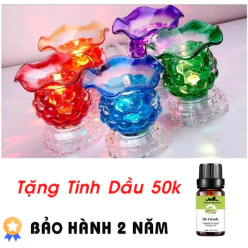 Máy Xông Tinh Dầu Phòng Ngủ Đèn Xông Tinh Dầu Thủy Tinh Siêu Đẹp Bền Bảo Hành 2 Năm (Tặng Tinh Dầu)