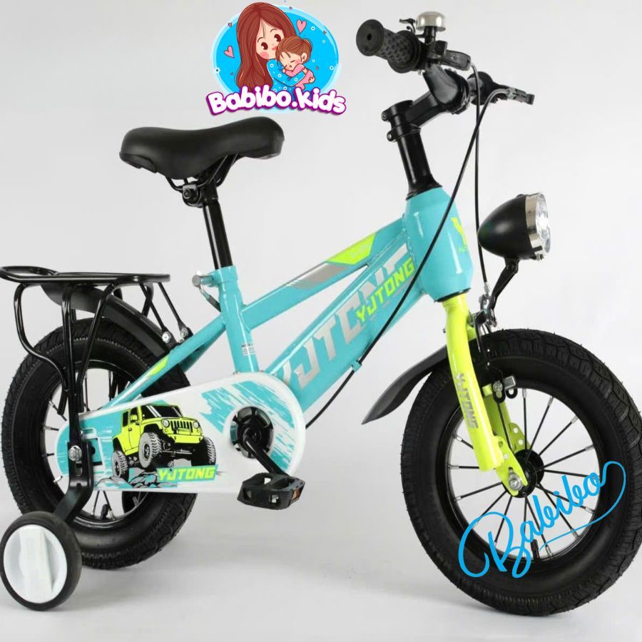 Xe đạp trẻ em Babibo Kids, xe đạp địa hình cho bé trai từ 3-10 có đèn Led khung thép chắc chắn