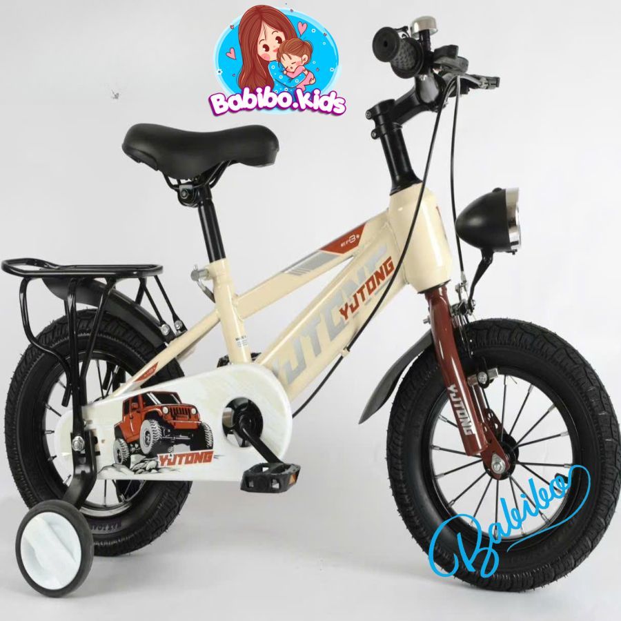 Xe đạp trẻ em Babibo Kids, xe đạp địa hình cho bé trai từ 3-10 có đèn Led khung thép chắc chắn