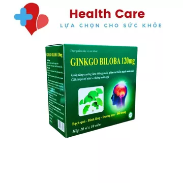 Viên uống GINKGO BILOBA 120mg - Hỗ trợ tăng tuần hoàn máu não - Hộp 100 viên