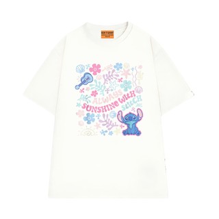 Áo Thun NGỐ TEE Hoạt Hình Disney Stitch Always Sunshine With Stitch Vải Cotton 75 Form Rộng Mềm Mịn