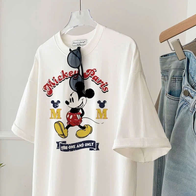 Áo thun nữ Trắng in hình Mitkey dể thương JULY FAHION, Áo thun nữ tay ngắn chất Cotton mềm mát thấm mồ hôi