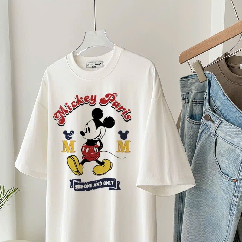 Áo thun nữ Trắng in hình Mitkey dể thương JULY FAHION, Áo thun nữ tay ngắn chất Cotton mềm mát thấm mồ hôi
