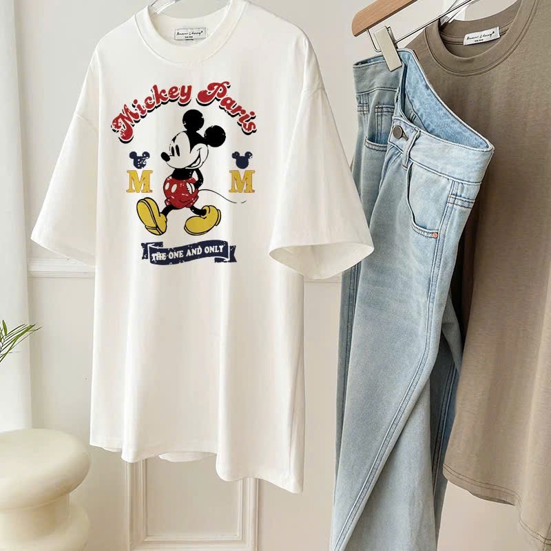 Áo thun nữ Trắng in hình Mitkey dể thương JULY FAHION, Áo thun nữ tay ngắn chất Cotton mềm mát thấm mồ hôi