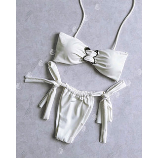 Bikini 2 mảnh khoen trắng sexy tôn dáng mùa hè hottrend