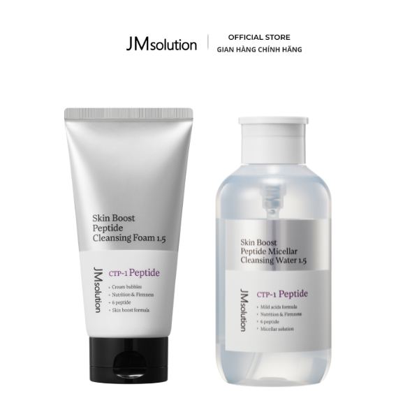JMsolution Combo Skin Boost Sữa Rửa Mặt 150ml Và Tẩy Trang 500m Làm Sạch Chuyên Sâu