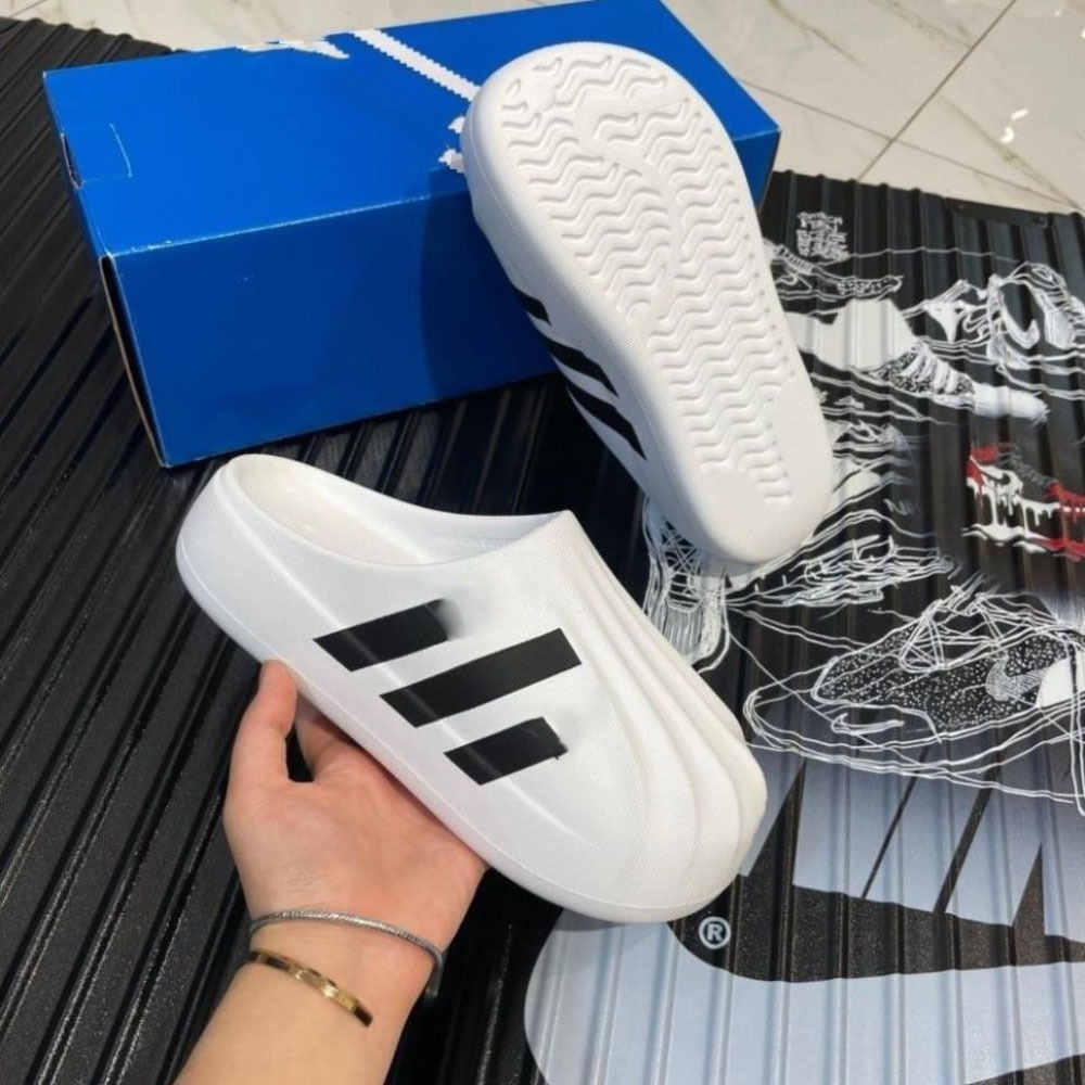 Giày Thể Thao Nam Nữ 3 sọc, Giày Sục Đạp Gót Unisex Trắng Đen (CÓ HỖ TRỢ ĐỔI SIZE) || Sục A_D_FOM