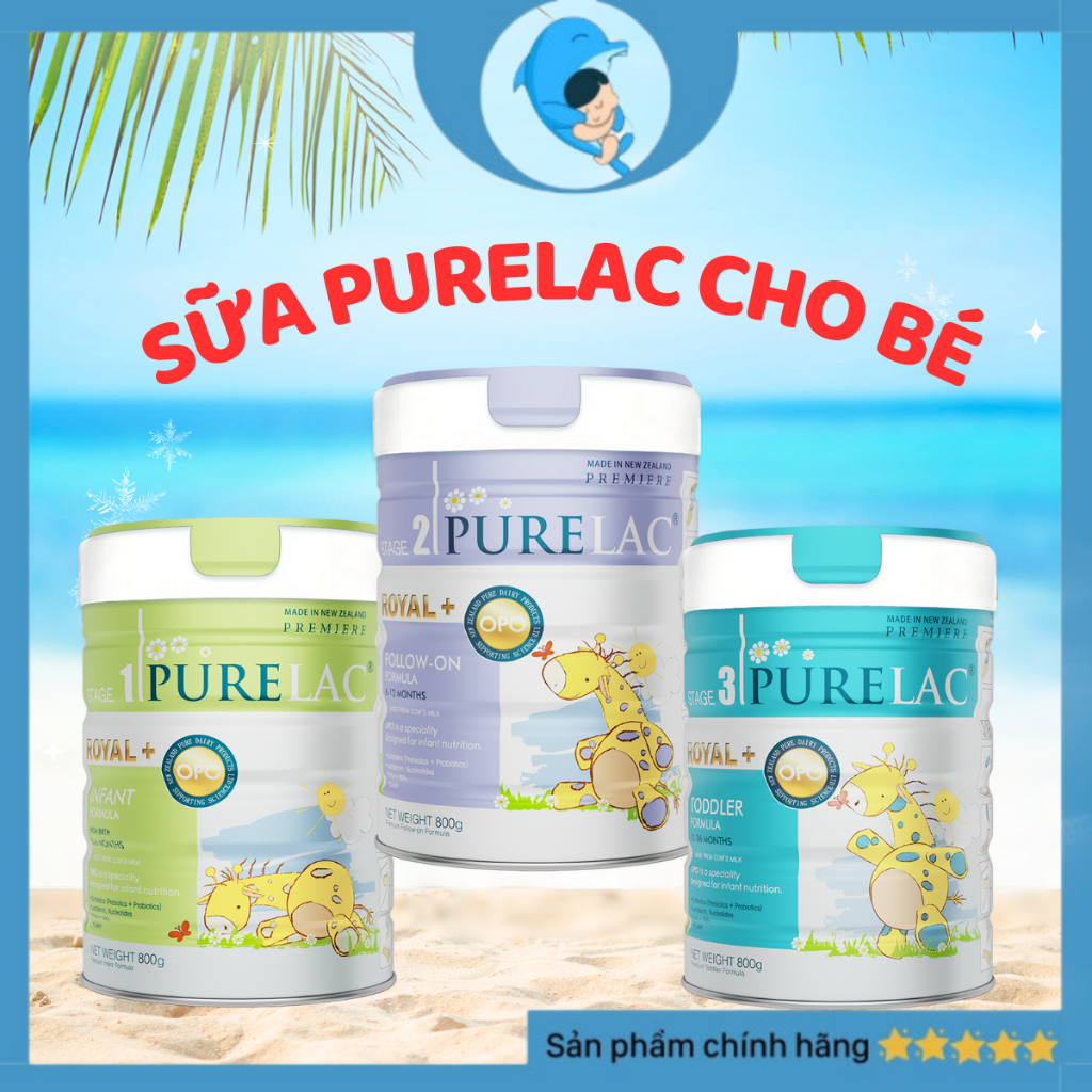 Sữa bột Purelac số 1-2-3 (0-36 tháng tuổi) 800g hỗ trợ bé yêu phát ...