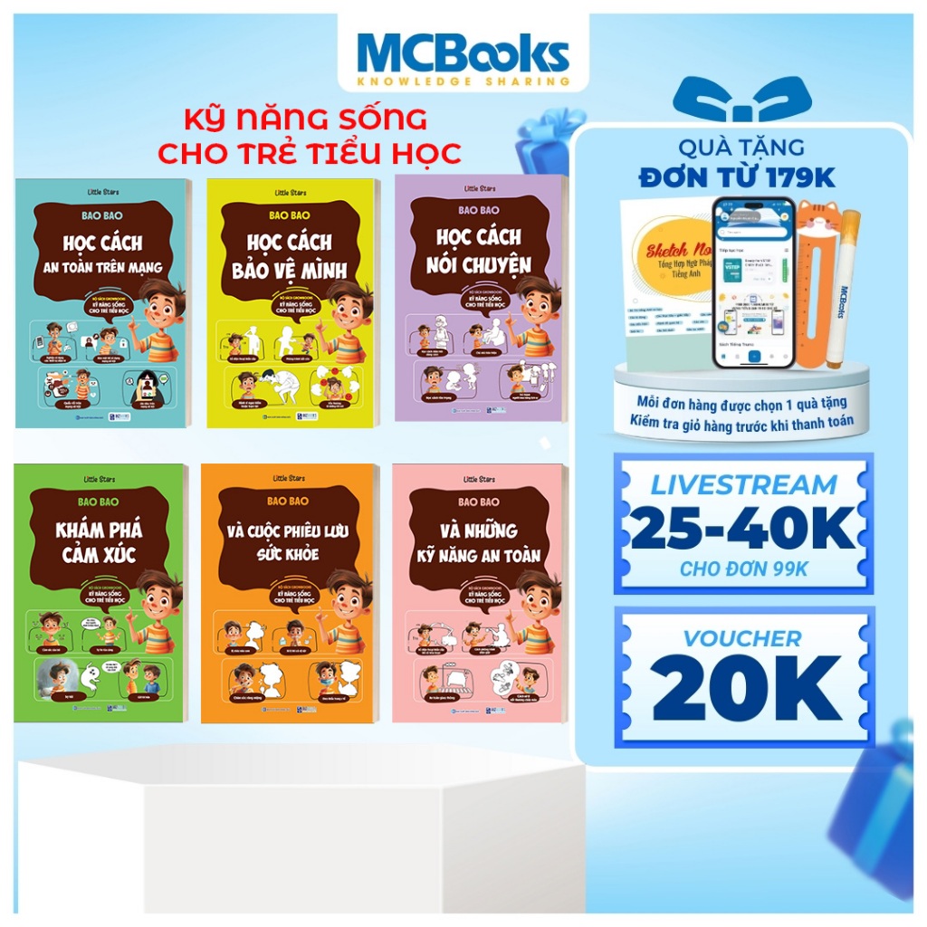Sách - GROWBOOKS - Kỹ Năng Sống Cho Trẻ Tiểu Học: Học Cách Nói Chuyện, Bảo Vệ Mình, Sức Khỏe, Cảm Xúc, An Toàn