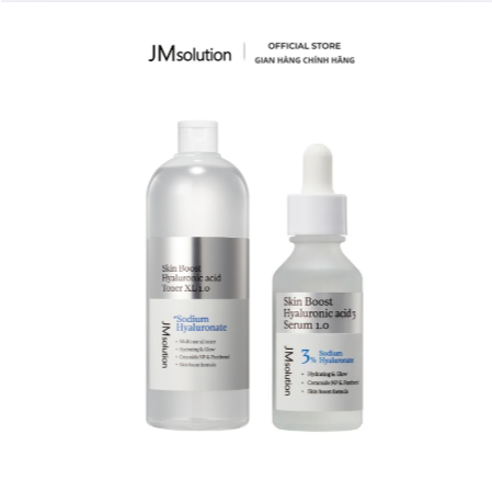 Combo JMsolution Skin Boost Toner 600ml & Serum 30ml Dưỡng Da Chuyên Sâu - Hỗ Trợ Cấp Ẩm, Phục Hồi Da