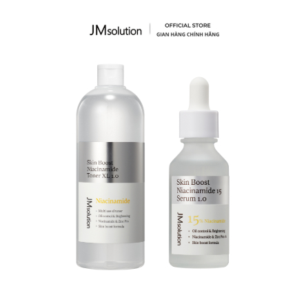 Combo JMsolution Skin Boost Toner 600ml & Serum 30ml Dưỡng Da Chuyên Sâu - Hỗ Trợ Cấp Ẩm, Phục Hồi Da
