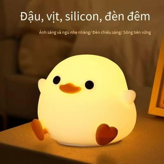 Đèn bàn cảm ứng sạc lại, đèn led trang trí phòng ngủ dễ thương, silicon mềm, thiết kế dễ thương