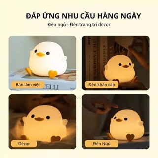 Đèn bàn cảm ứng sạc lại, đèn led trang trí phòng ngủ dễ thương, silicon mềm, thiết kế dễ thương