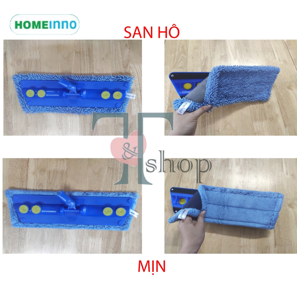 [HỎA TỐC] Cây Lau Nhà Bảng Lau Dán Nhựa 40cm Homeinno Cán Rút 90cm - Kéo Dài 140cm