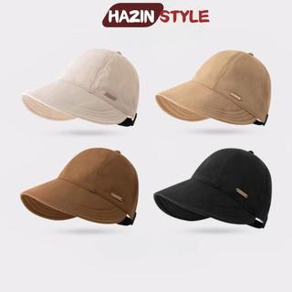 Mũ chống nắng vành rộng trơn hở nửa đầu HAZIN vải kaki cao cấp, có móc đeo khẩu trang, đa dạng màu sắc