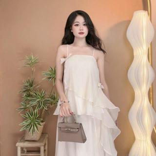 Set áo kèm chân váy Voan tơ nến nhiều lớp lệch tà tiểu thư S71 - Phong cách tiểu thư, mềm mại
