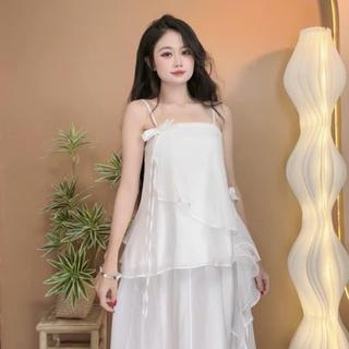 Set áo kèm chân váy Voan tơ nến nhiều lớp lệch tà tiểu thư S71 - Phong cách tiểu thư, mềm mại