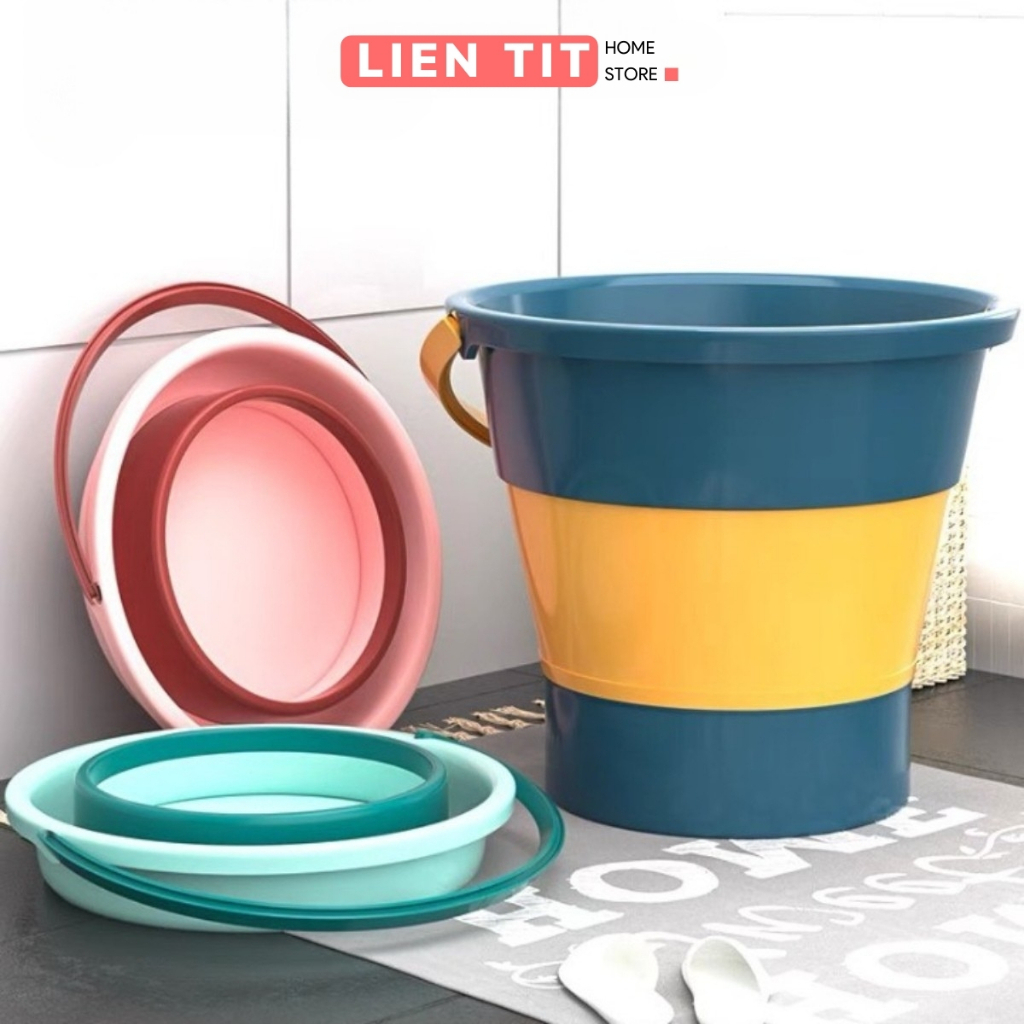 Xô Gấp Gọn Đa Năng Silicon Đựng Nước, Thau Chậu Gấp Gọn Ngâm Chân, Rửa Xe Giặt Đồ Tiết Kiệm Không Gian