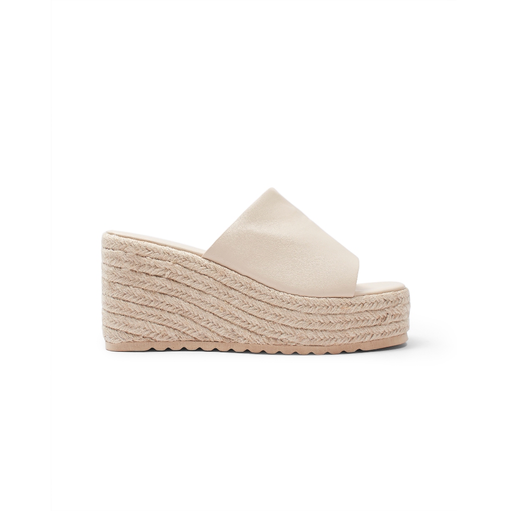 X01 - Dép xuồng đế cói Alex & Sara cao 9cm tôn dáng, bảng ngang to che khuyết điểm