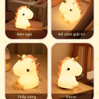 Đèn decor để bàn quà tặng ngày lễ sạc USB giao diện kỳ lân mơ mộng