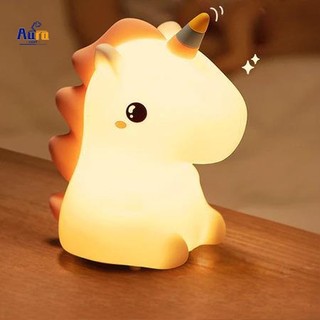 Đèn decor để bàn quà tặng ngày lễ sạc USB giao diện kỳ lân mơ mộng