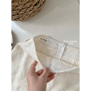 Chân Váy A Ren Hoa Dáng Ngắn Tôn Dáng Phong Cách Nữ Tính Thanh Lịch, chân váy chữ A dáng ngắn màu trắng