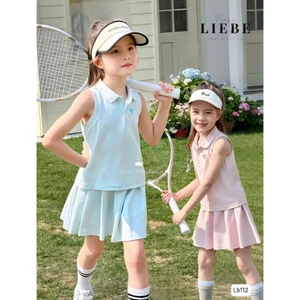 Sét váy thể thao năng động cá tính xanh, hồng cho bé gái từ 10-42kg(1-11 tuổi)