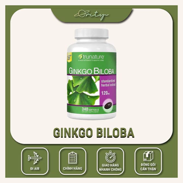 [Chính Hãng] Viên Uống Bổ Não từ Bạch Quả Trunature Ginkgo Biloba 120mg 340 Viên