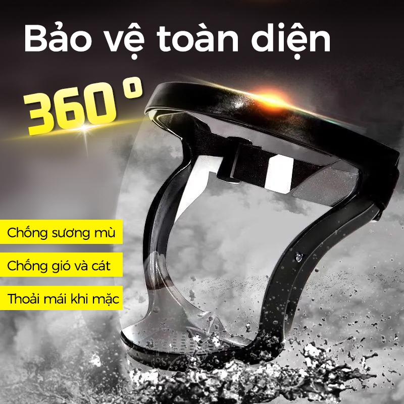 Kính chống giọt bắn,măt nạ bảo vệ chống độc,phun thuốc trừ sâu vừa chắn bụi,kính bảo hộ cao cấp Bông lọc có thể thay thế