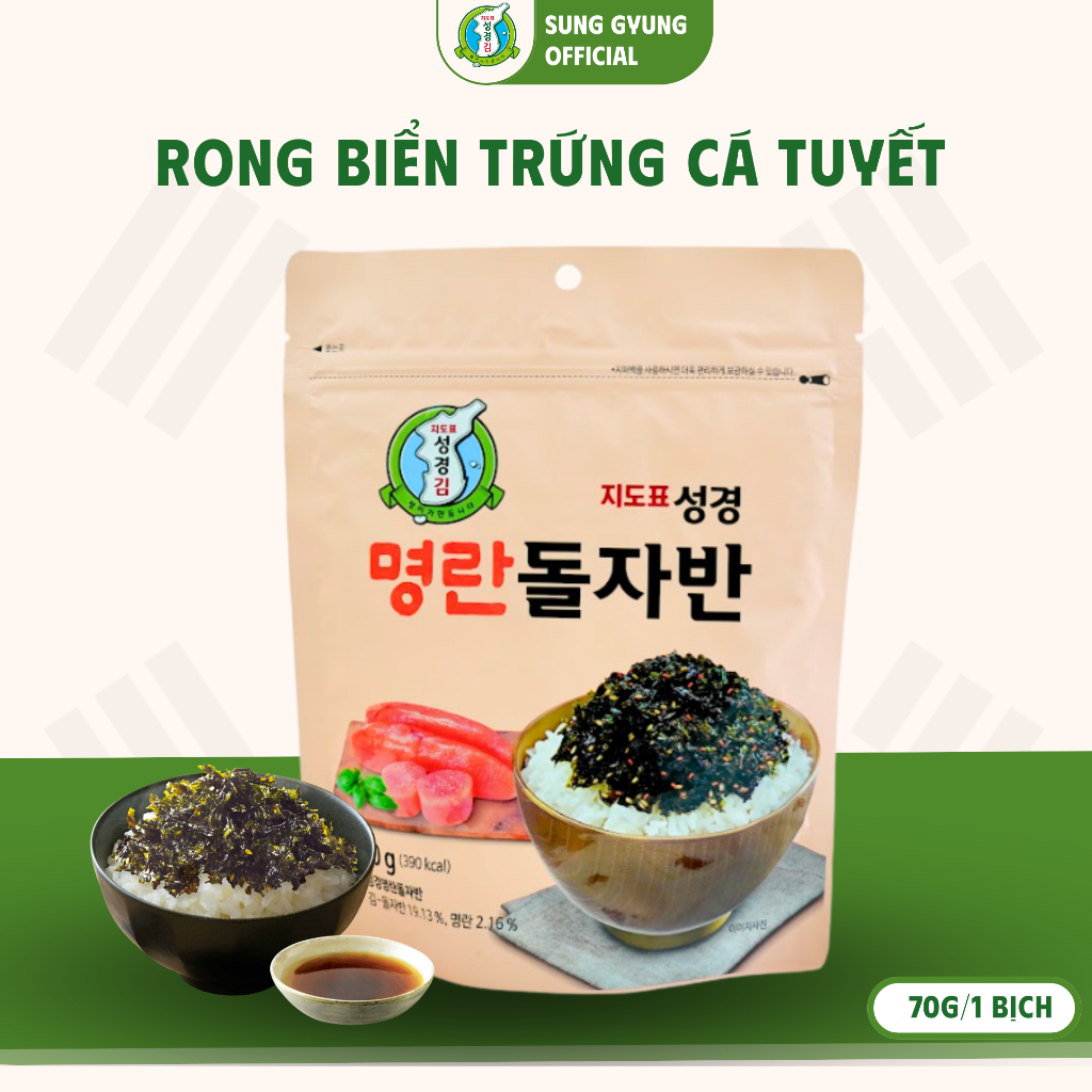 Rong Biển Trứng Cá Tuyết Sung Gyung Hàn Quốc Bịch 70g | Shopee Việt Nam