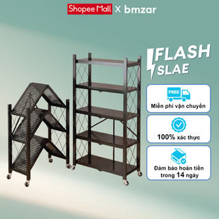BMZAR Kệ Gấp Gọn kệ bếp để lò vi sóng kệ Để Đồ Đa Năng 3 / 4 / 5 tầng sơn tĩnh điện cao cấp (71/81/101cm)
