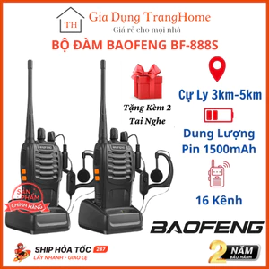Bộ Đàm Baofeng BF-888S Khoảng Cách Từ 3Km đến 5Km, 16 Kênh, Chất Lượng Âm Thanh Chuẩn Bảo Hành 2 Năm