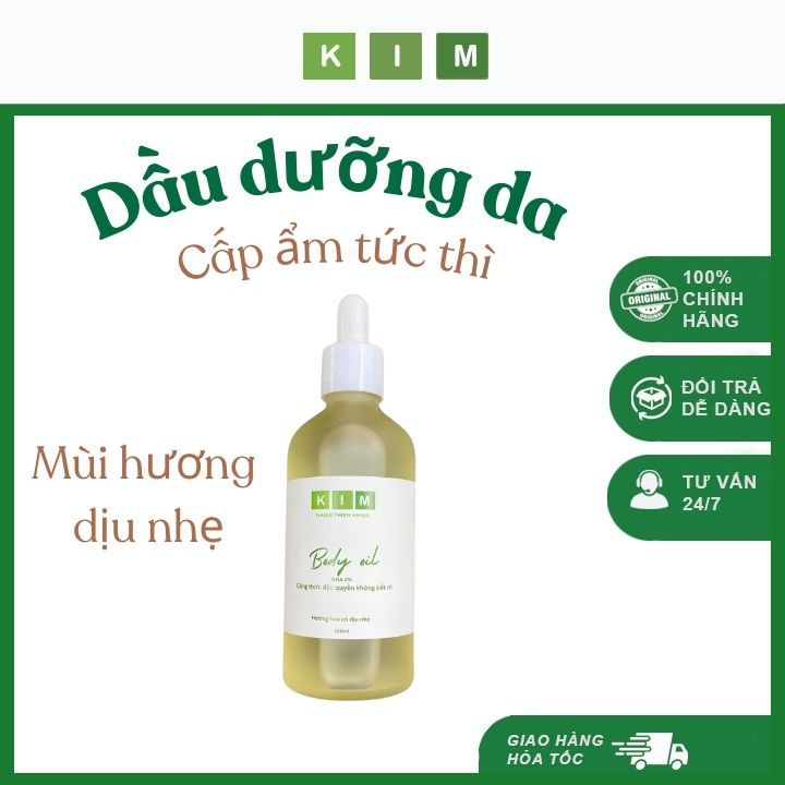 Body Oil BHA 4% Kim - Dầu Dưỡng Da Cấp Ẩm Sâu Từ Dầu Hạt Mận Pháp - Công thức Không Bết -Mùi Hương thơm Hoa Cỏ Dịu Nhẹ