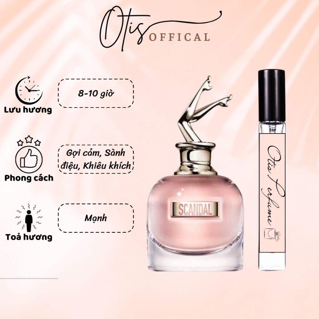Nước Hoa Chiết 10ml Nữ Jean Paul Gaultier Scandal EDP (hồng) Hương Thơm Gợi cảm, Sành điệu