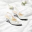 Giày Slingback Gót 7 Phân Phối Khoá Chéo Pixie H395