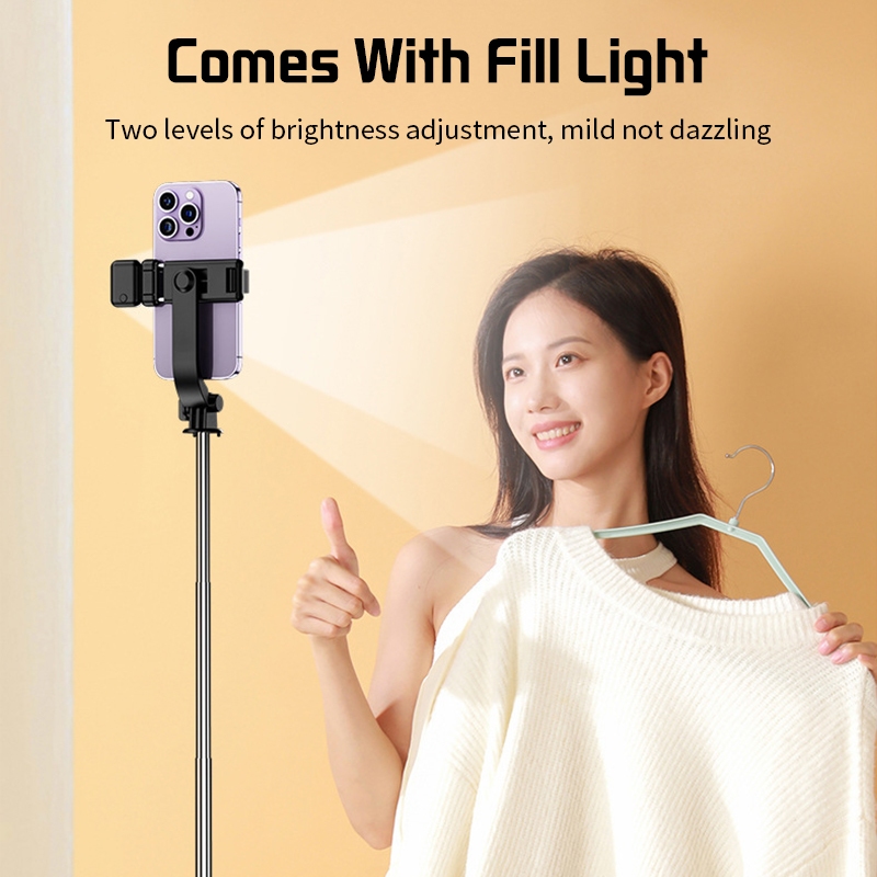 Gậy chụp ảnh 3 chân 1M75 Selfie,cầm tay,Tripod điện thoại có điều khiển từ xa có đèn cho livestream