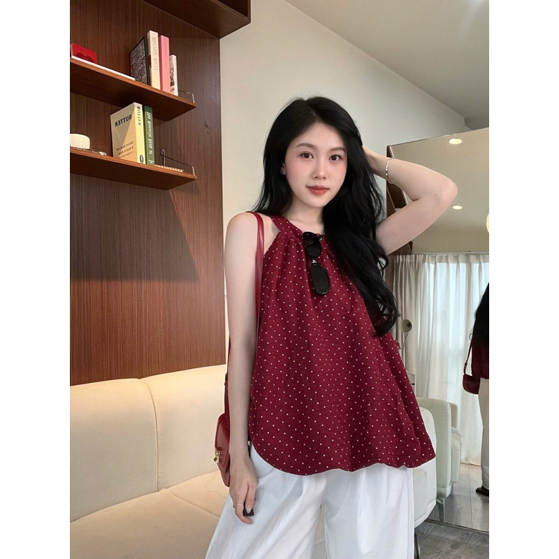 Áo cổ yếm chấm bi 3 màu NỮ the.sweaterweather TSW