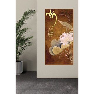 [Tranh Chữ Thư Pháp] Tranh Tráng Gương Bo Viền Cao Cấp - Tranh Treo Tường Chữ Tâm Phúc An