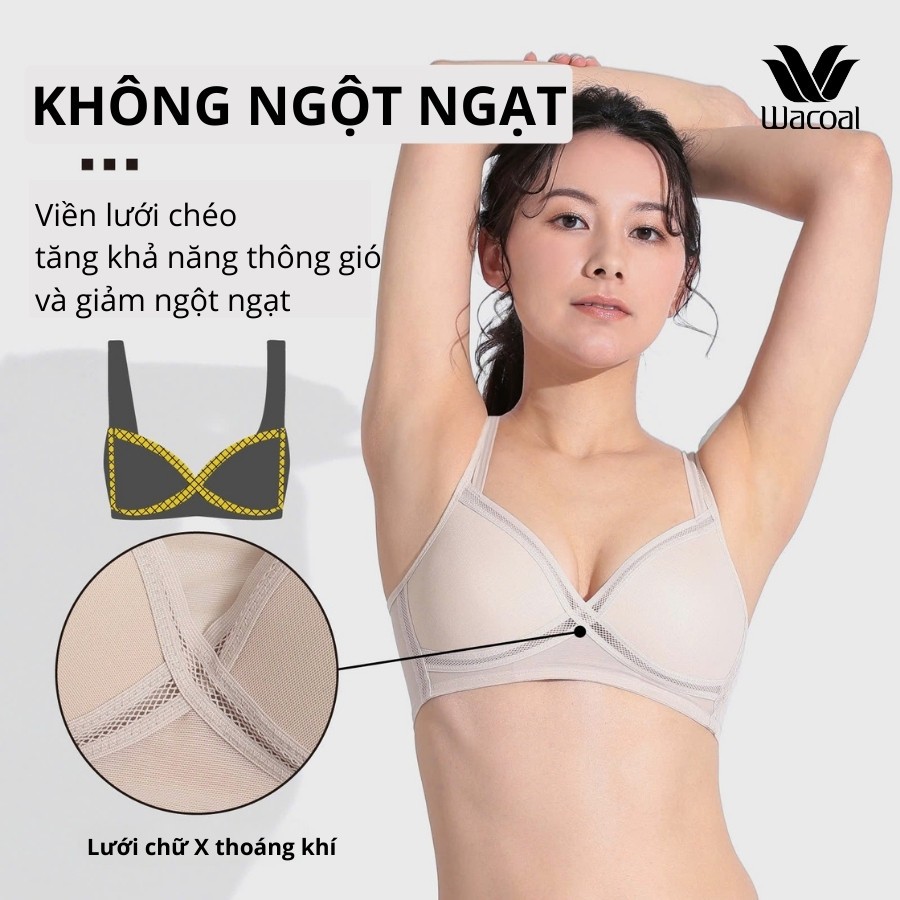 Áo lót Wacoal Lecien I24WFB663 Magic X Coolness dạng bra thể thao không gọng thoái mái - 24WFB663