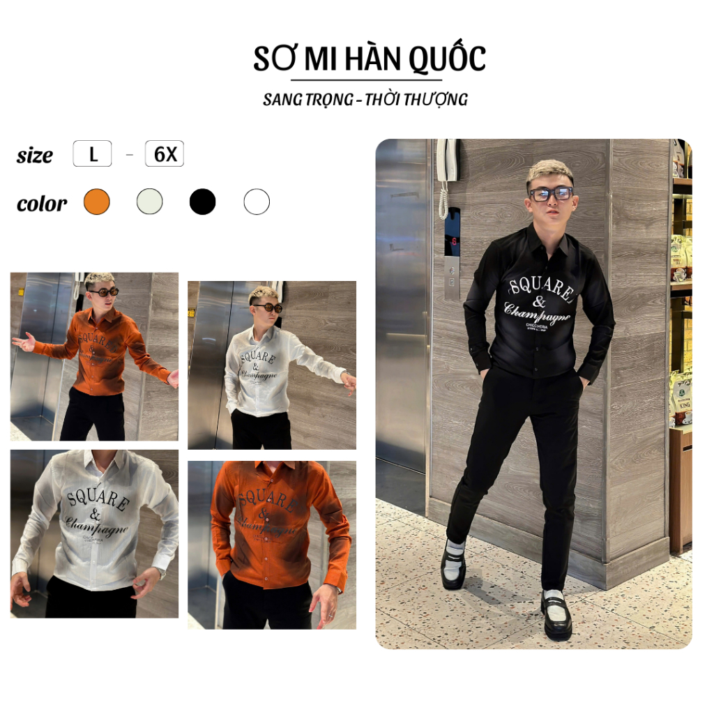 Sơmi Nam Cao Cấp Phong Cách Hàn Quốc Thiết Kế Thanh Lịch Sang Trọng Dễ Phối Đồ Ảnh Thật 100