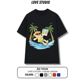 Áo thun from rộng in gấu du lịch dễ thương đủ size chất liệu cotton dày dặn 210gsm/260gsm [A583]