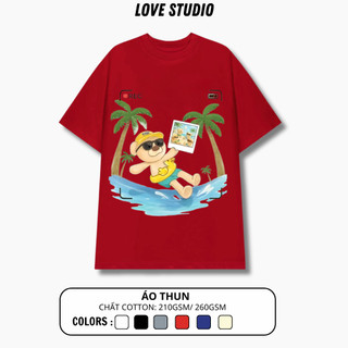 Áo thun from rộng in gấu du lịch dễ thương đủ size chất liệu cotton dày dặn 210gsm/260gsm [A583]