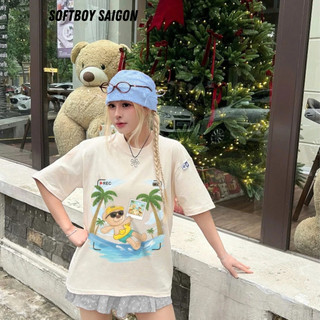 Áo thun from rộng in gấu du lịch dễ thương đủ size chất liệu cotton dày dặn 210gsm/260gsm [A583]