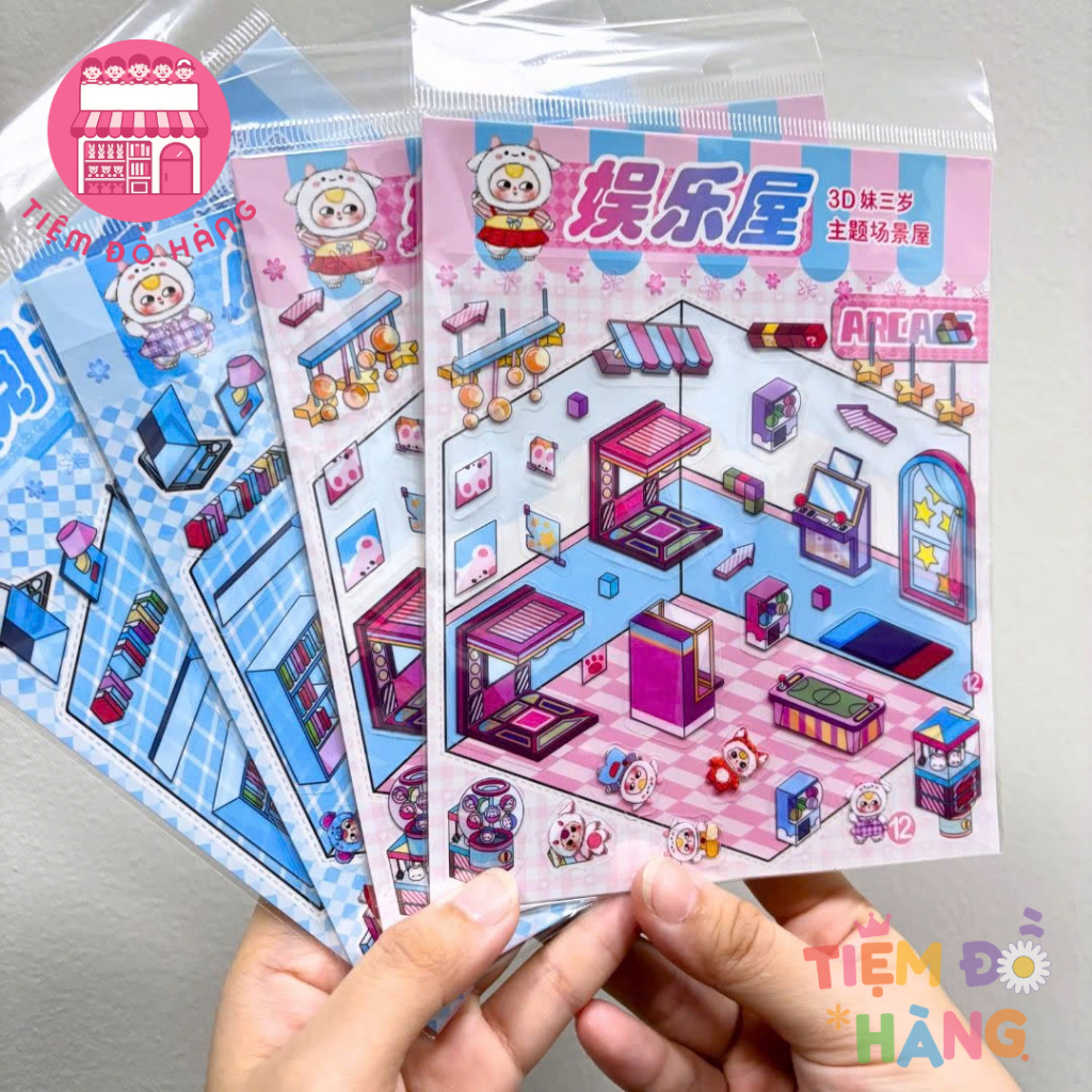 Dán Ảnh Baby Three 3D Cỡ Lớn, Bộ Sưu Tập Sticker Chơi Game Trang Trí 3 Chiều