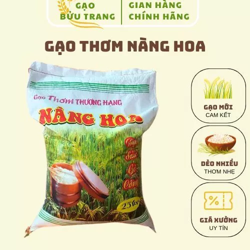 Gạo Thơm Nàng Hoa 10kg Gạo Mới Dẻo Nhiều Thơm Ngọt Cơm - Gạo Bửu Trang