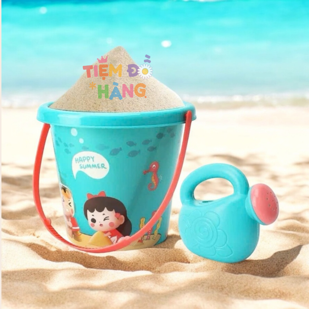 Set Bộ Đồ Chơi Xúc Cát 18 Chi Tiết, Hình Ngựa, Hình Khủng Long Cho Bé Chơi Đùa Trên Biển