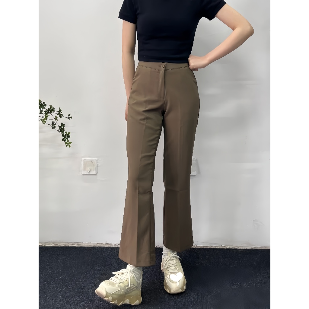 Quần Suông Ống Loe Nữ Cạp Cao Dáng Đẹp - Tôn Dáng, Ôm Nhẹ, Không Nhăn by 𝗗𝗮𝗻𝗮.𝗖𝗹𝗼𝘀𝗲𝘁 (Có bigsize). M958
