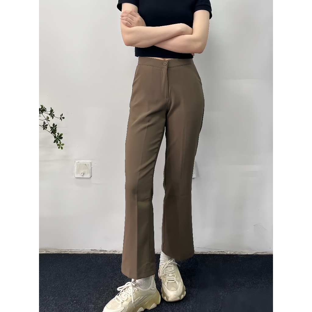 Quần Suông Ống Loe Nữ Cạp Cao Dáng Đẹp - Tôn Dáng, Ôm Nhẹ, Không Nhăn by 𝗗𝗮𝗻𝗮.𝗖𝗹𝗼𝘀𝗲𝘁 (Có bigsize). M958