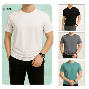 Áo Thun Nam Co Giãn 4 Chiều Cotton Lạnh Cổ Tròn Basic, Dễ Mặc Đi Làm Đi Chơi